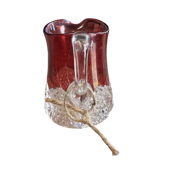 Antique 1902 Ruby Red Flashed Souvenir Cream Pitcher - Picture 4 of 7